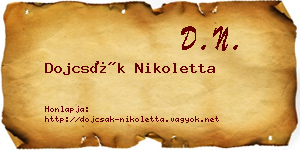 Dojcsák Nikoletta névjegykártya