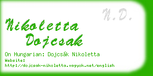 nikoletta dojcsak business card
